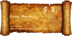Geng Marcell névjegykártya